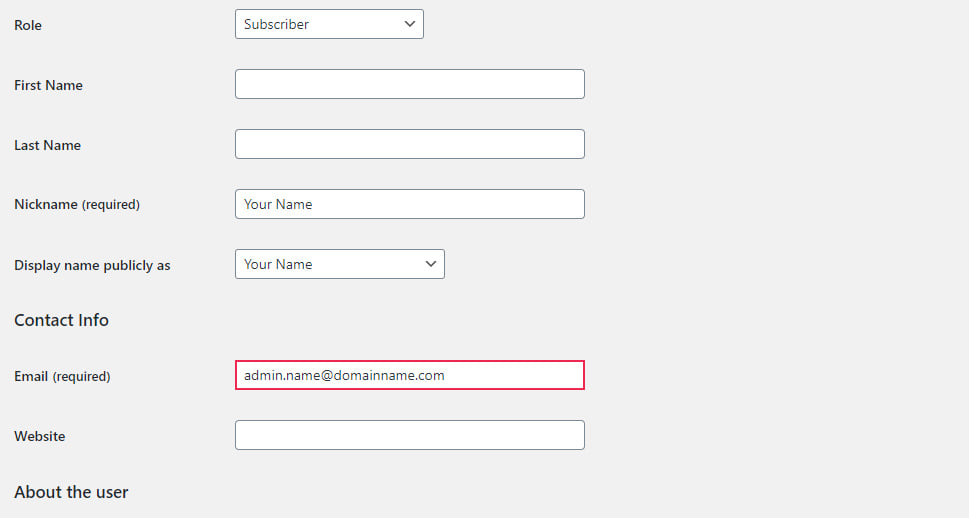 change admin email wordpress