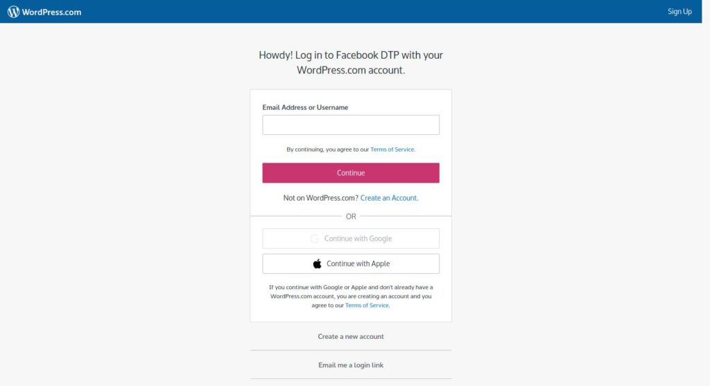 wordpress.com login