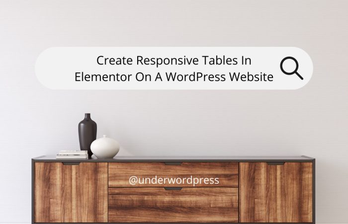 create responsive tables in elementor